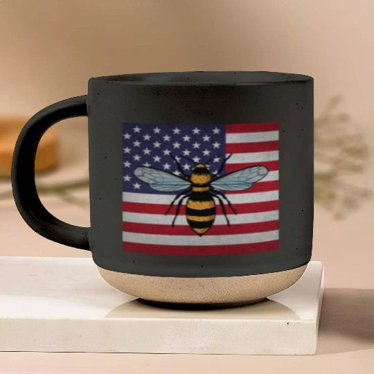Beekeeper Beekeeping Us Flag Pottery Mugs