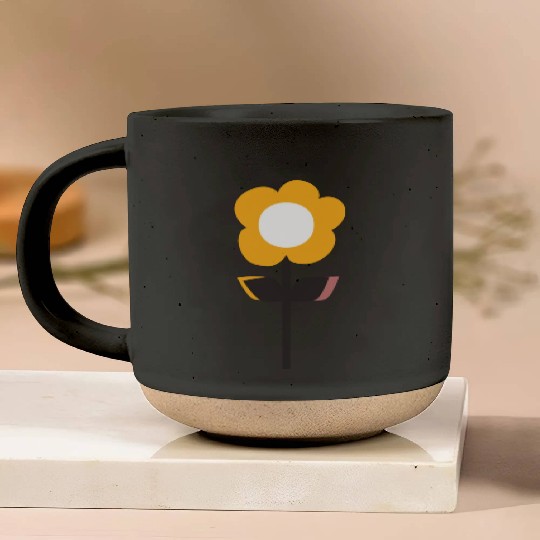 Retro Flower Yellow Pottery Mugs
