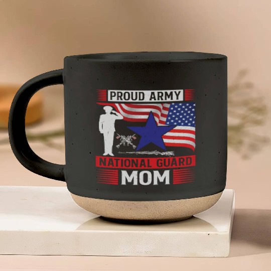 Proud Army National Guard Mom Pottery Mugs