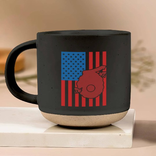 Beekeeping US Flag Pottery Mugs