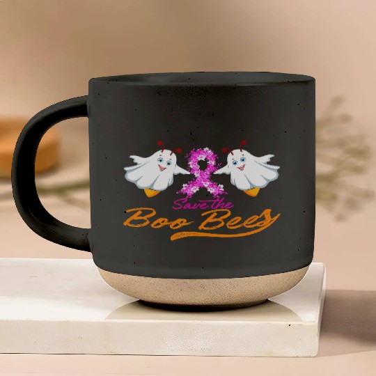 Fun Boobs Save The Boo Bees Breast Cancer Pottery Mugs