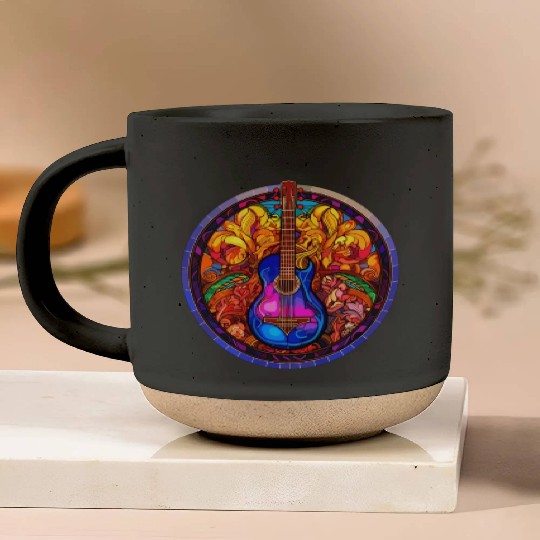 I love Guitar and Stained Glass Art - Funny and Un Pottery Mugs