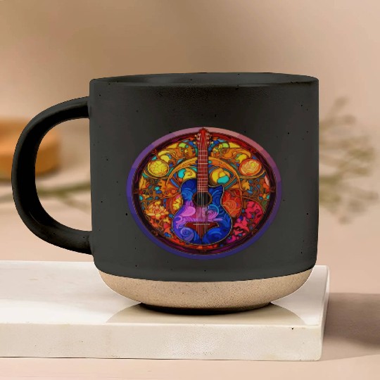 I Love Stained Glass Art and Guitar Designs - Holy Pottery Mugs