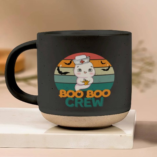 Boo Boo Crew Ghost Halloween Paramedic Nurse Ghost Pottery Mugs