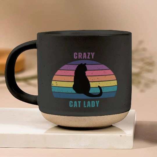 crazy cat lady Pottery Mugs