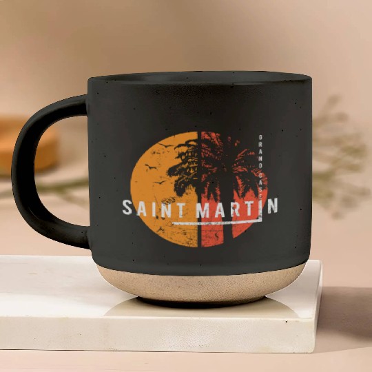 Artistic Grand Case Saint Martin Cool Vacation Pottery Mugs