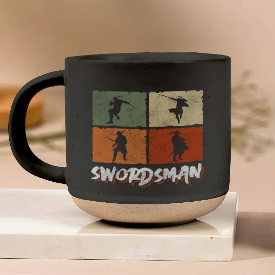 Sword Fencing Victory Pottery Mugs