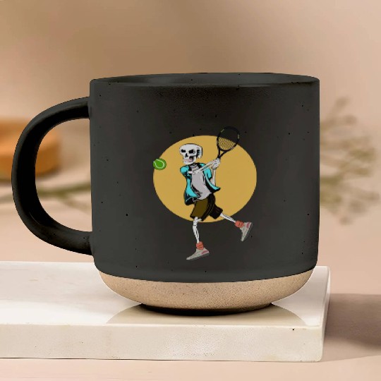 Skeleton Playing Tennis Pottery Mugs