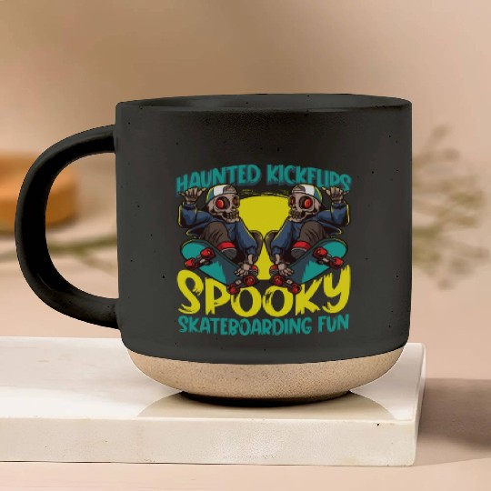 Spooky Horror Skateboarder Halloween Skateboarding Pottery Mugs