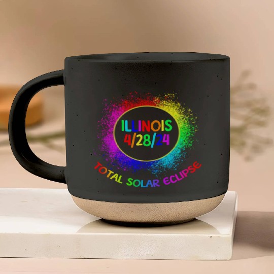 Total Solar Eclipse Illinois 4/28/24 Kids Eclipsef Pottery Mugs