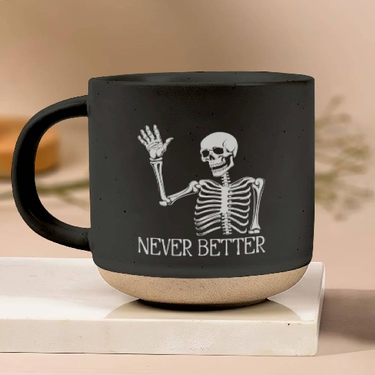 Funny Halloween Skull Pottery Mugs | Sarcastic Dead Inside