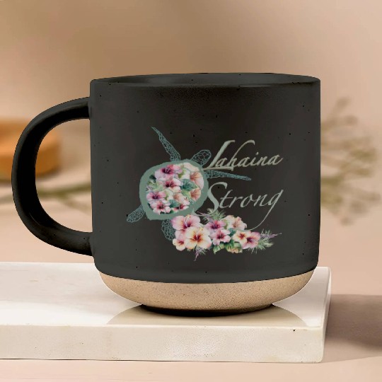 Lahaina Strong: Hibiscus and Sea Turtle Pottery Mugs