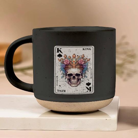 King on Spades Horror Halloween Card Game Creepy Pottery Mugs