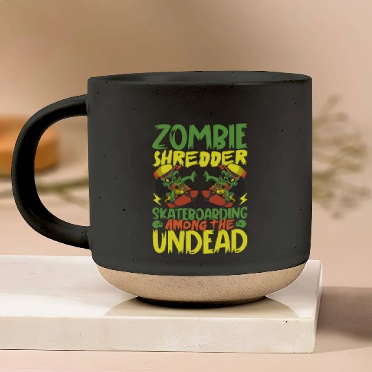 Spooky Horror Skateboarder Halloween Skateboarding Pottery Mugs