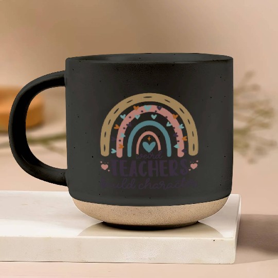 Weird Teachers Build Character Leopard Rainbow Pottery Mugs