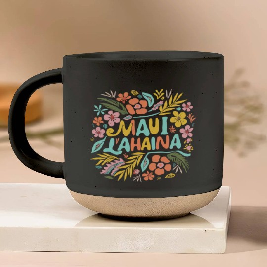Maui Strong Lahaina Flower floral Pottery Mugs