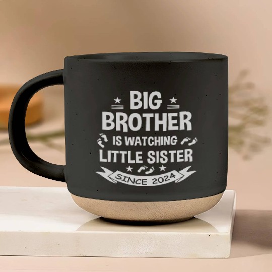 The big brother takes care of the little sister in Pottery Mugs