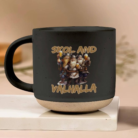 Skol and Valhalla Viking for a Men and Women Pottery Mugs