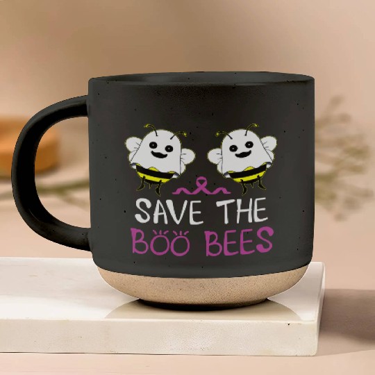 Save The Boo Bees Breast Cancer Awareness Pottery Mugs