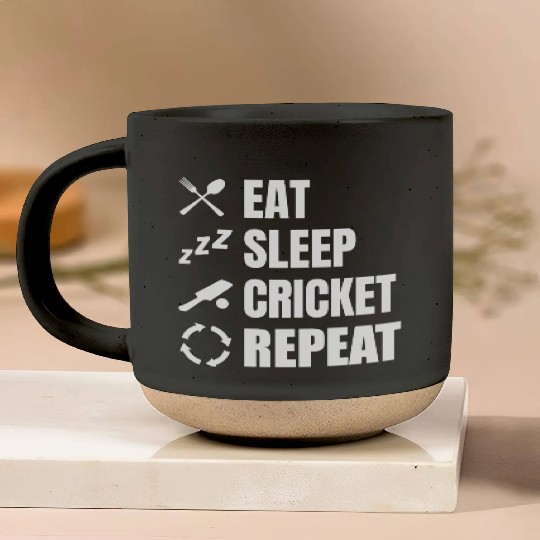 Cricket Player Daily Routine Pottery Mugs