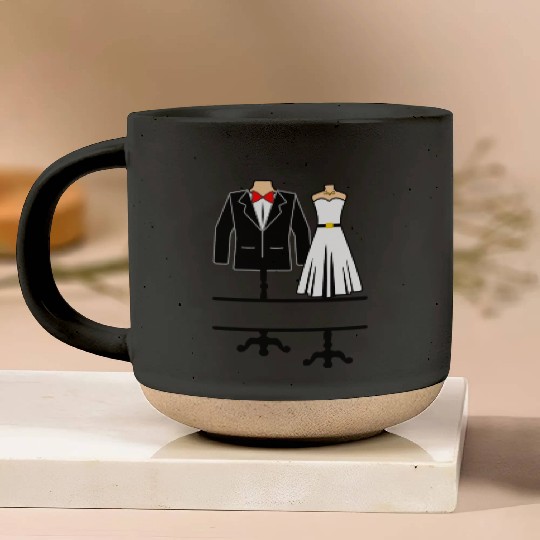 Clothing for bride and groom Pottery Mugs
