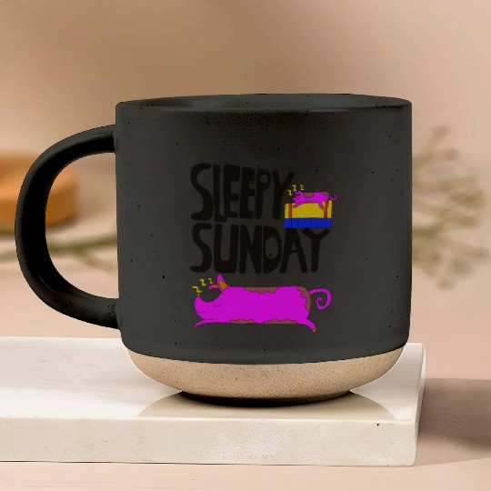 Sleepy Sunday Cute Pig Pottery Mugs