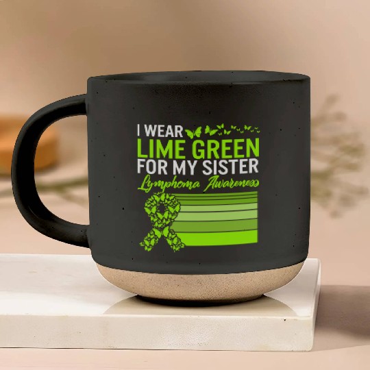 Lymphoma Warrior Pottery Mugs, I Wear Lime Green For My