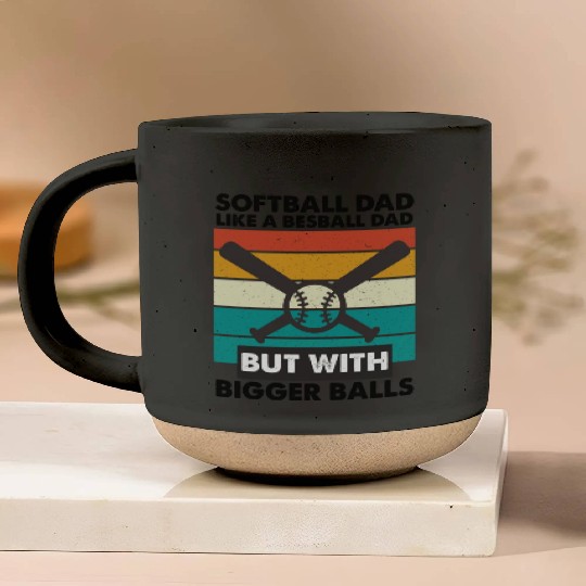 Vintage Softball Dad Like A Baseball Dad Us Flag Pottery Mugs