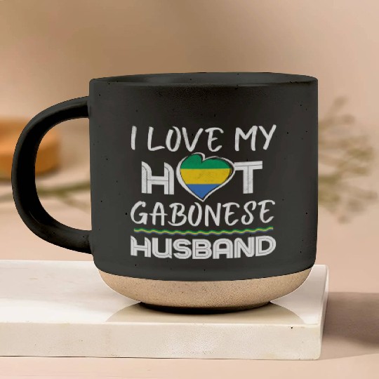 Funny Gabonese Husband Proud Wife Pottery Mugs