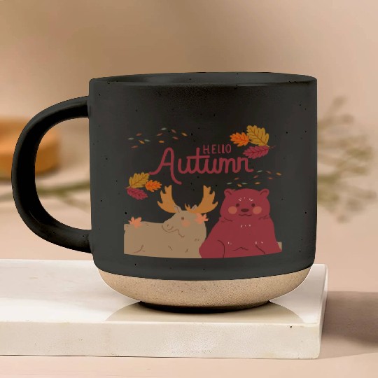 Hello Autumn Square Pottery Mugs