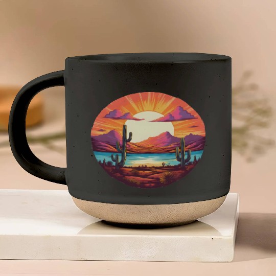 Awakening Trippy Beautiful Sunrise Pottery Mugs