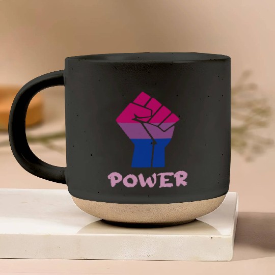 Power Bisexual Pride Fist Design for Equality Pottery Mugs