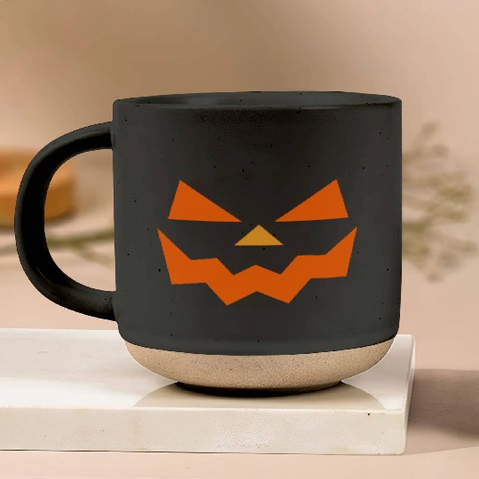 pumpkin halloween scary face outline horror design Pottery Mugs