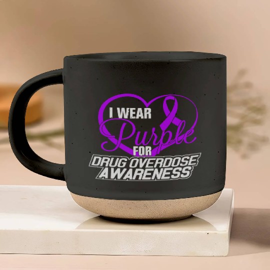I Wear Purple For Drug Overdose Awareness Pottery Mugs