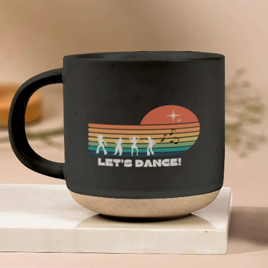 Lets Dance, Retro Pottery Mugs