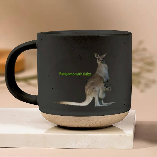 baby with kangaroo Pottery Mugs