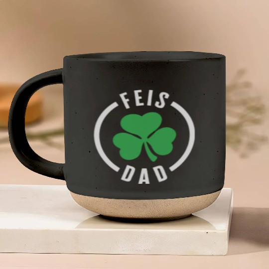 Father Pottery Mugs, Feis Dad Three Leaf Clover Lucky