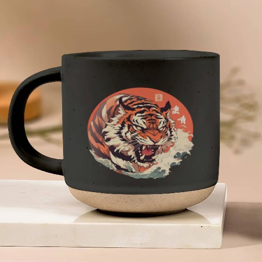 Tokyo Asia 80s Japanese Retro Tiger Pottery Mugs