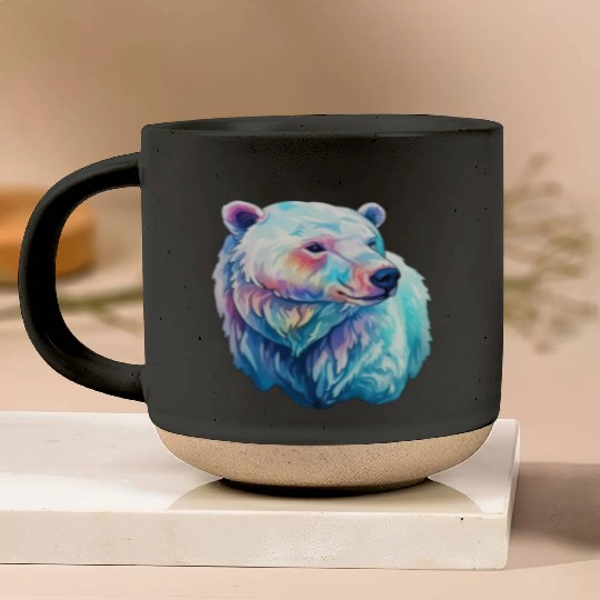 Polar Bear Roar in Winter Wonderland Watercolor Pottery Mugs