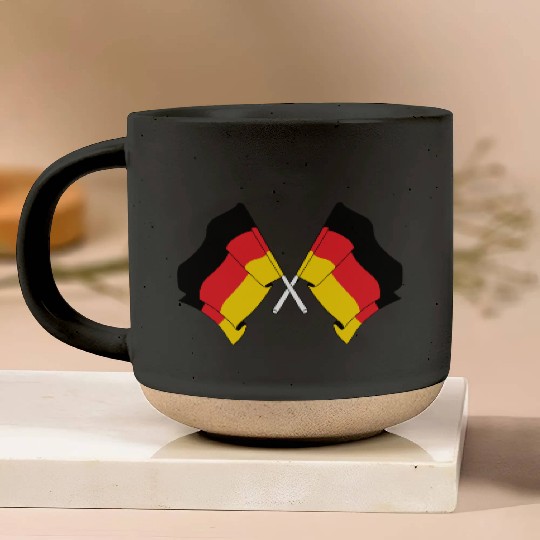 Two flags Germany Pottery Mugs