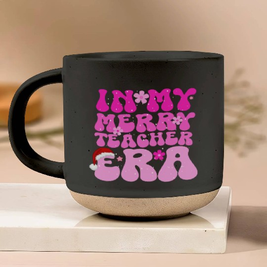 In my teacher era funny christmas education Pottery Mugs