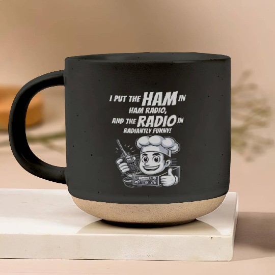 Radiantly Funny Amateur Ham Radio Operator Chef Pottery Mugs