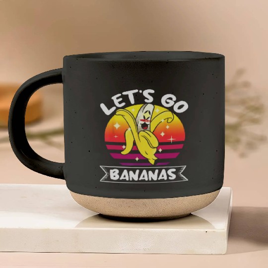 Let's Go Bananas Fruit Lover Funny Banana Pottery Mugs