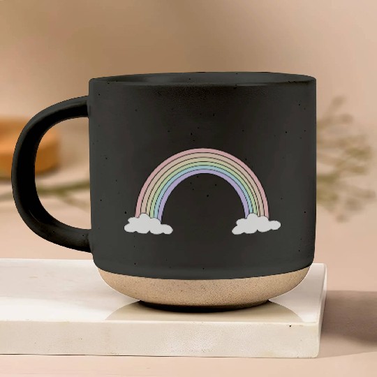 Pastel Rainbow Love Pottery Mugs