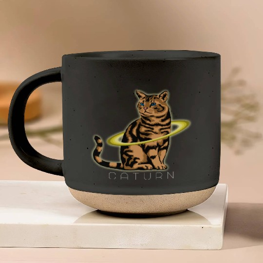 CAT LOVER CATURN SATURN FUNNY Pottery Mugs