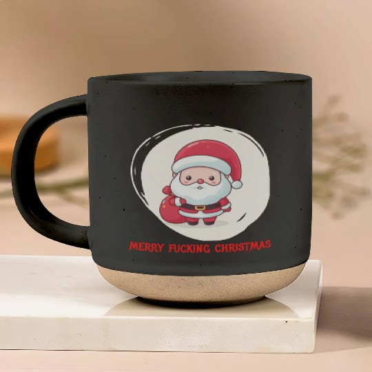 Cute Bad Santa Pottery Mugs