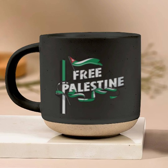 I Love Free Palestine Flag Save Gaza Pottery Mugs