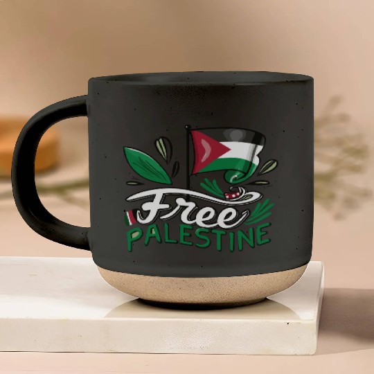 I Love Free Palestine Flag Save Gaza Palestinian Pottery Mugs