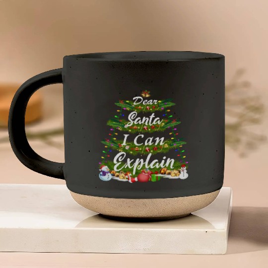 Dear Santa, I Can Explain - Christmas Tree Pottery Mugs
