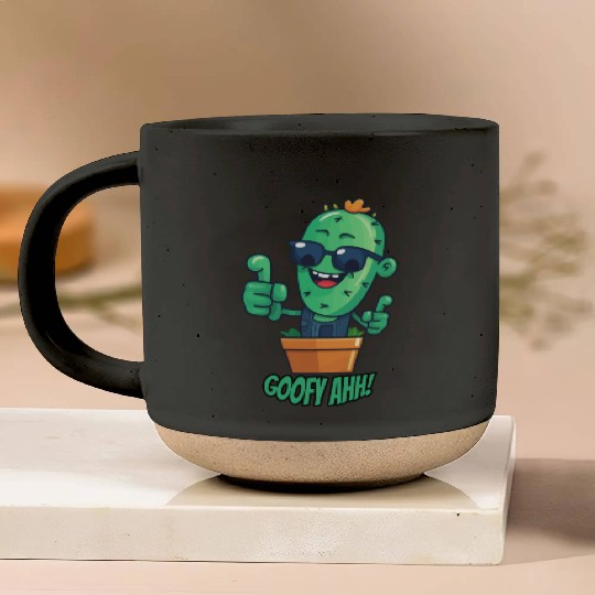 Fun Cactus Character Goofy Ahh Pottery Mugs
